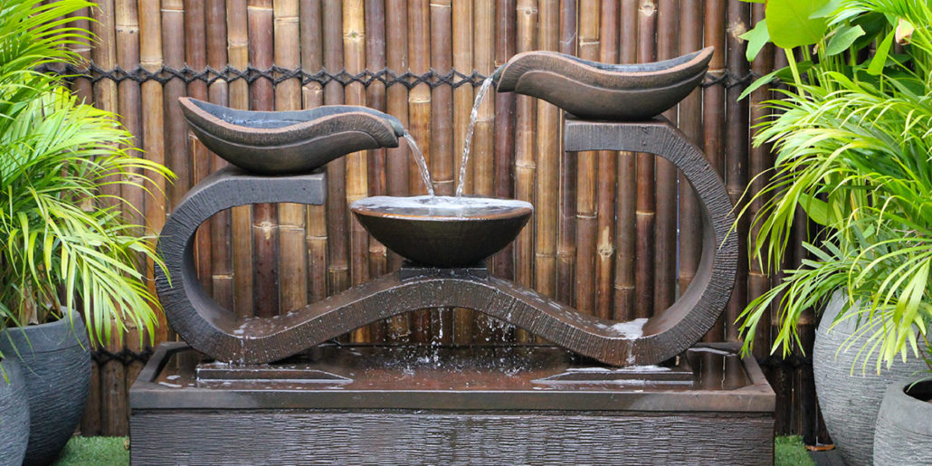 Backyard waterfall fountain